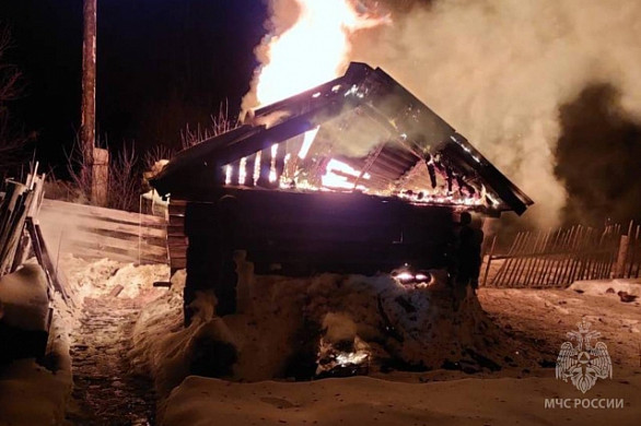 В Вичугском районе сгорела баня